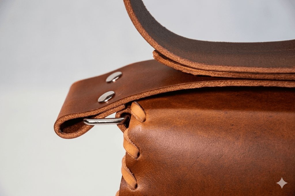 Primo piano del cuoio Pull-Up da 3,2 mm della Panttera Scura con venature naturali e finitura premium.