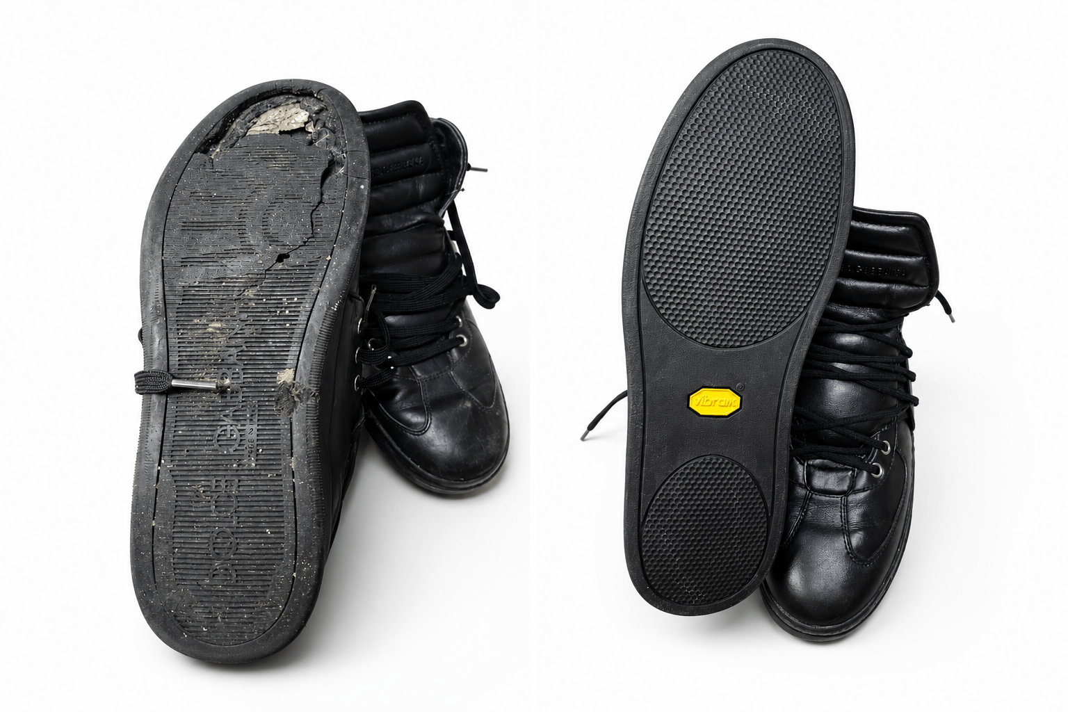 Sostituzione del fondo di sneakers con lavorazione artigianale per ripristinare comfort, aderenza e durata della calzatura.