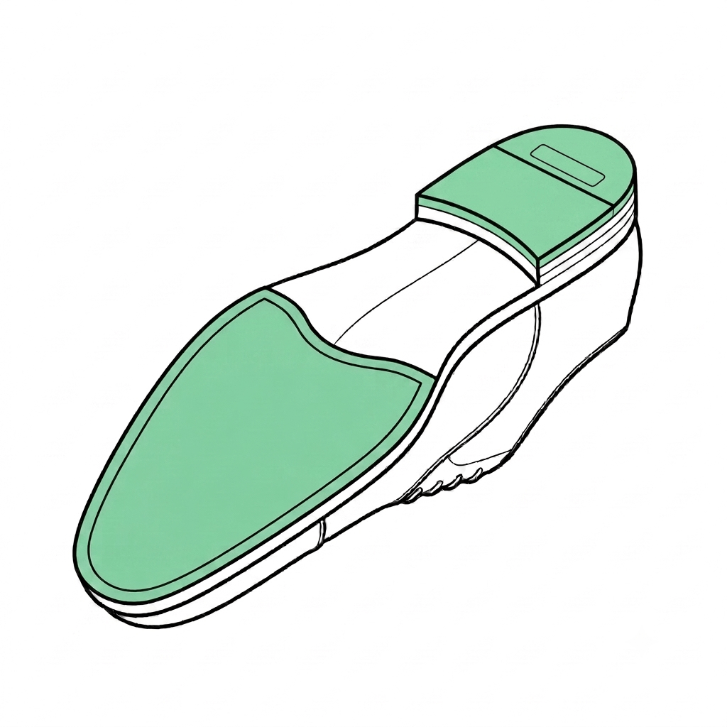 Sostituzione di tacchi e suole in gomma per scarpe da uomo con lavorazione artigianale per ripristinare comfort, stabilità e durata.