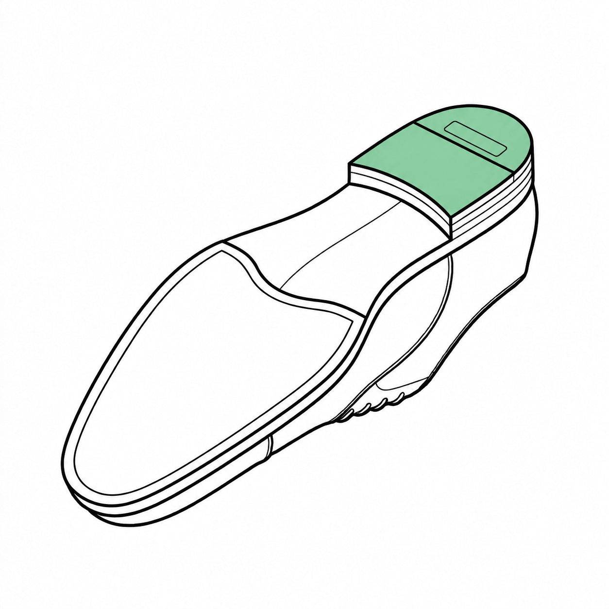 Sostituzione dei tacchi in gomma per scarpe da uomo con lavorazione artigianale per ripristinare stabilità, comfort e durata.